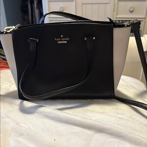 Kate Spade Black and White Satchel with Structured Design